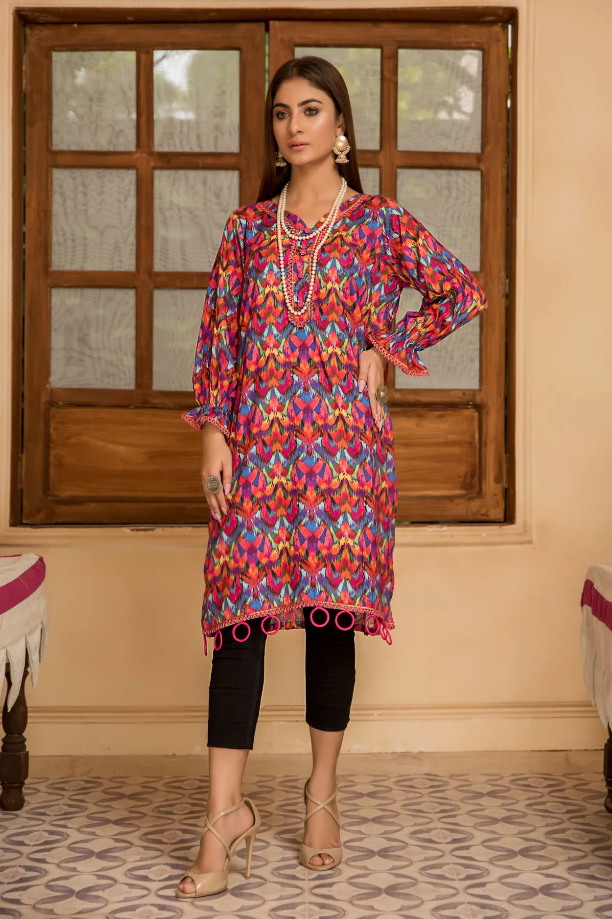 1PC Anarkali Digital Linen Shirt 39