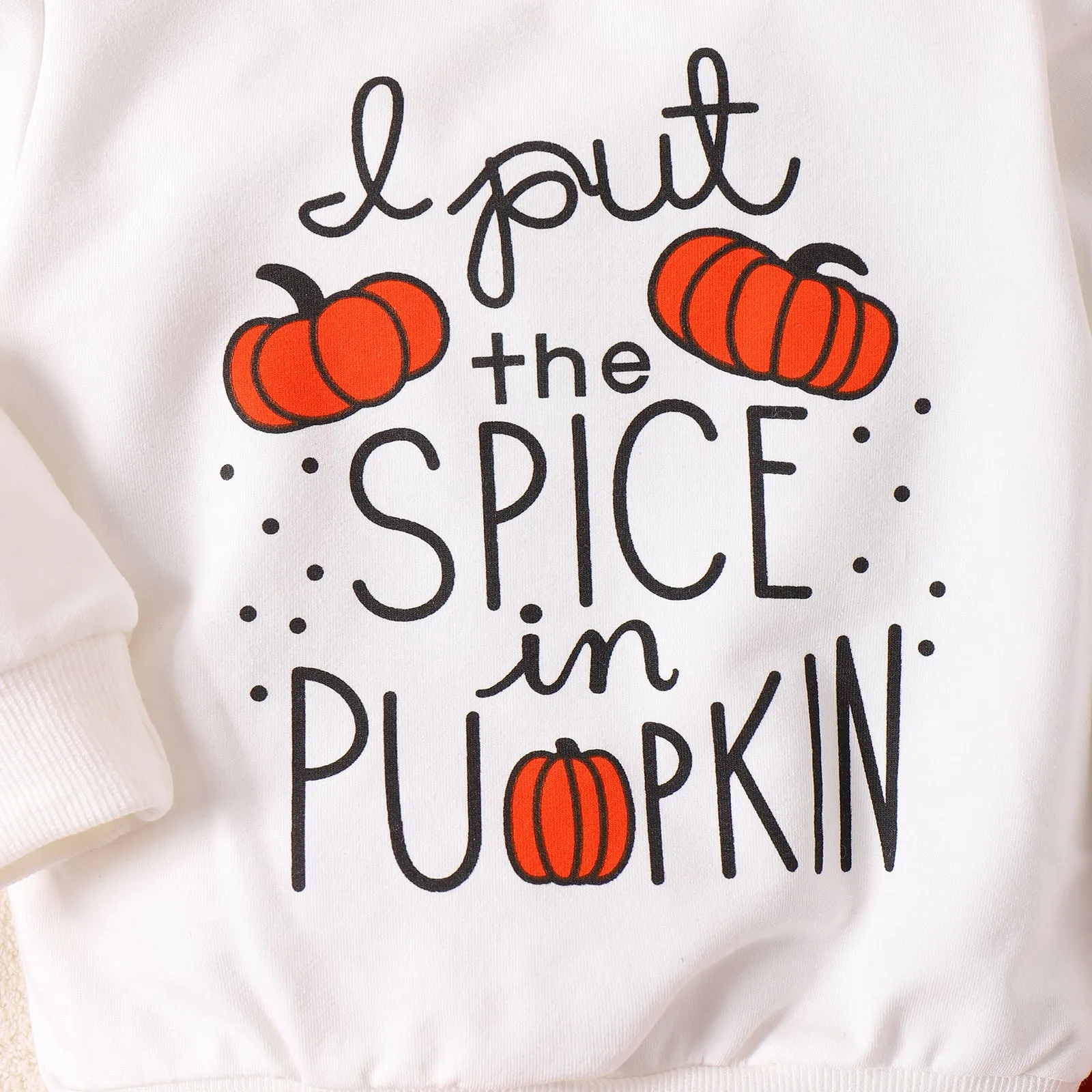 2 Pieces Set Baby Kid Girls Halloween Letters Print Tops And Solid Color Pants Wholesale 24011116