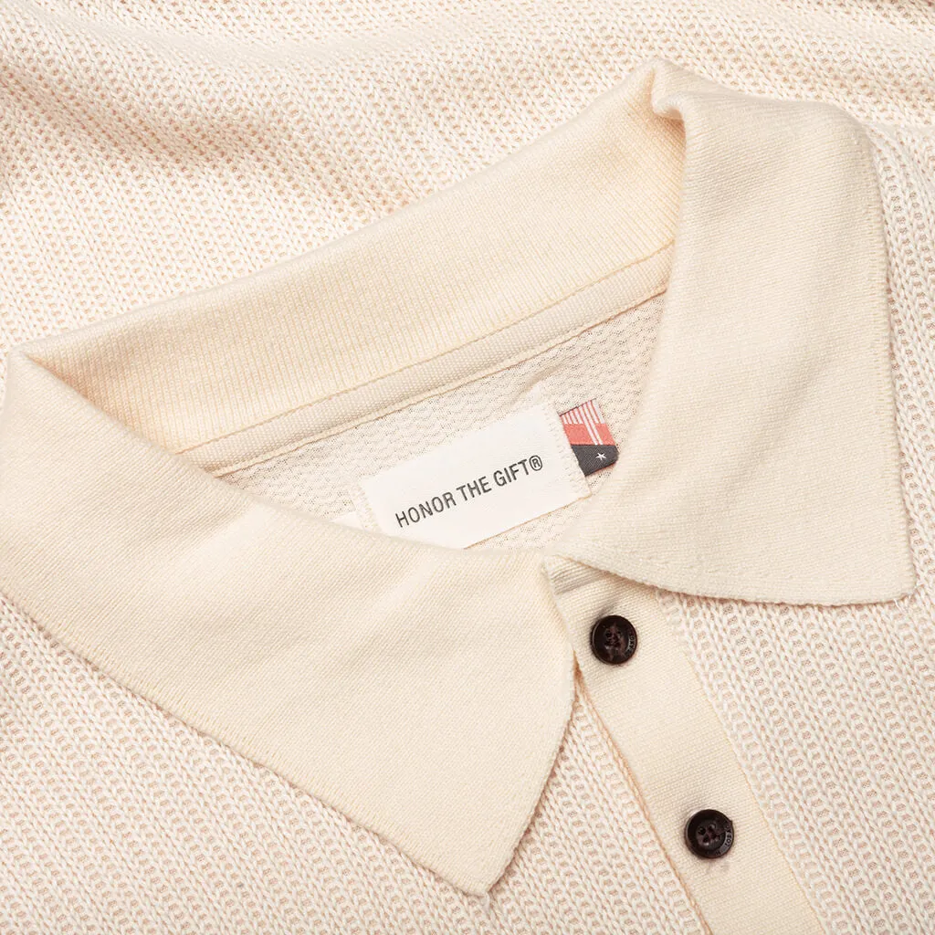 B-Summer Knit Polo Shirt - Bone