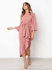 Bandage Fabala Long Sleeves Midi Dress