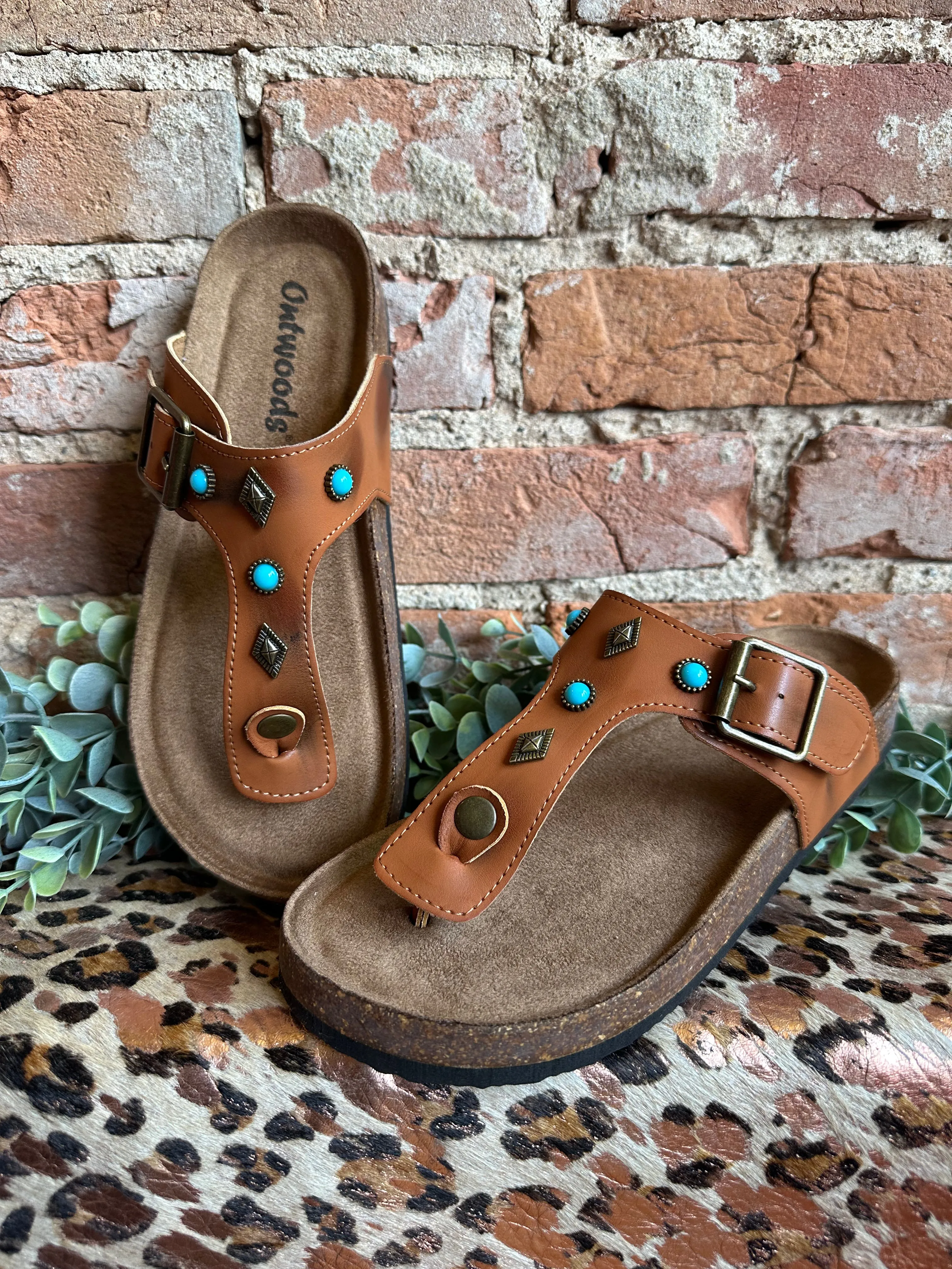 Cognac Western Sandal