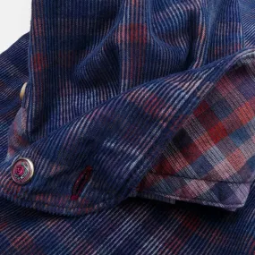 Corduroy Shirt - Blue, Maroon, White Check