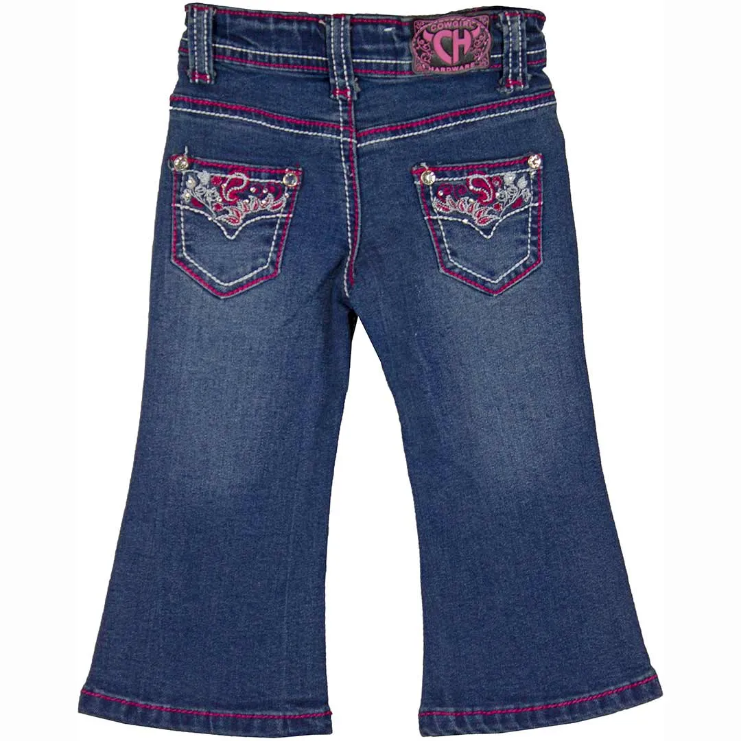 Cowgirl Hardware Toddler Girls' Paisley Vine Pocket Bootcut Jeans