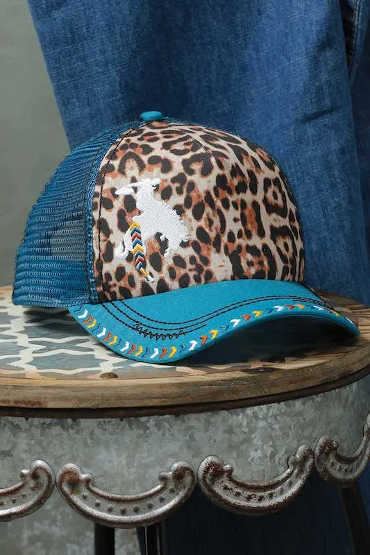 Cruel Leopard and Teal Trucker Cap