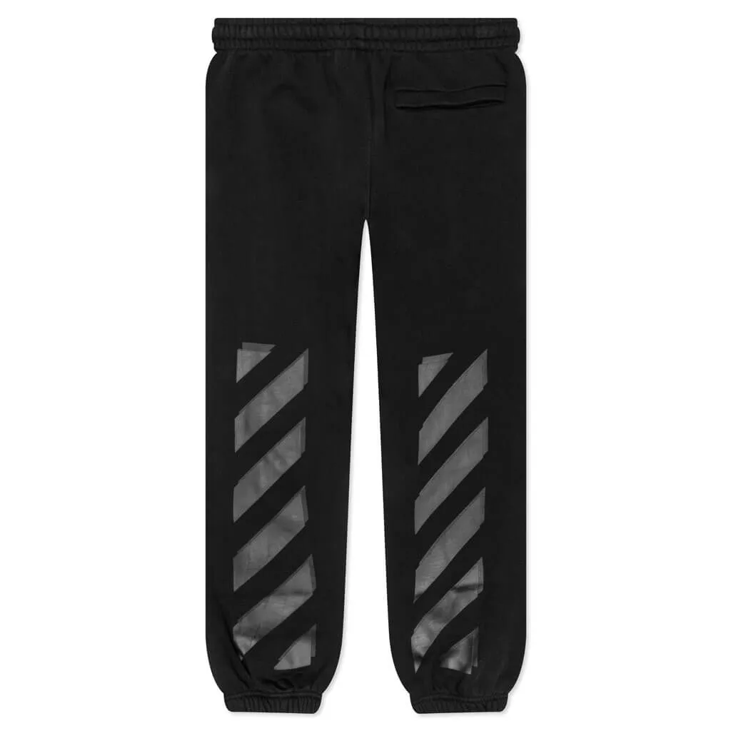 Diagonal Tab Shorten Sweatpant - Black/Black