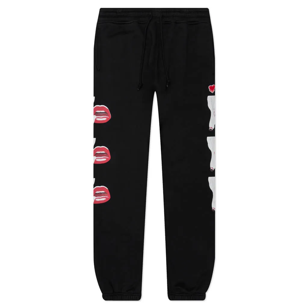 Emotionally Unavailable x Tom Wesselmann Smoking Lips Sweatpants - Black