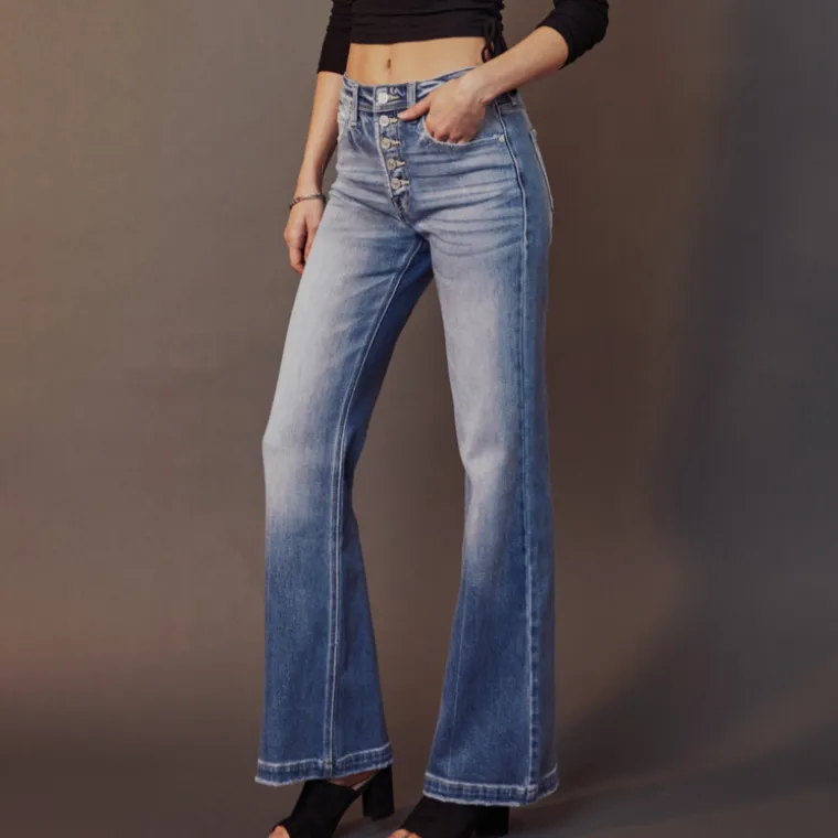 Evelyn High Rise Medium Wash Flare Jeans