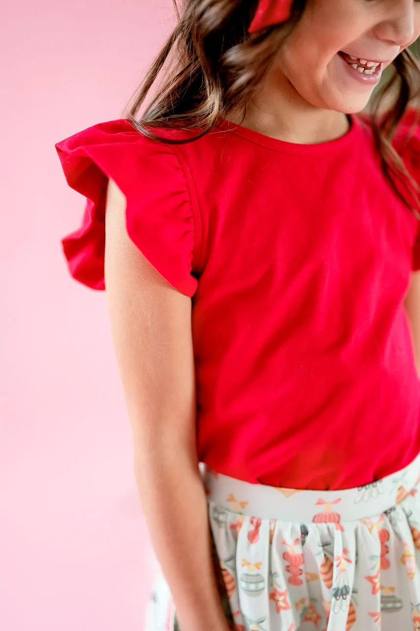 Flutter Tee in Scarlet