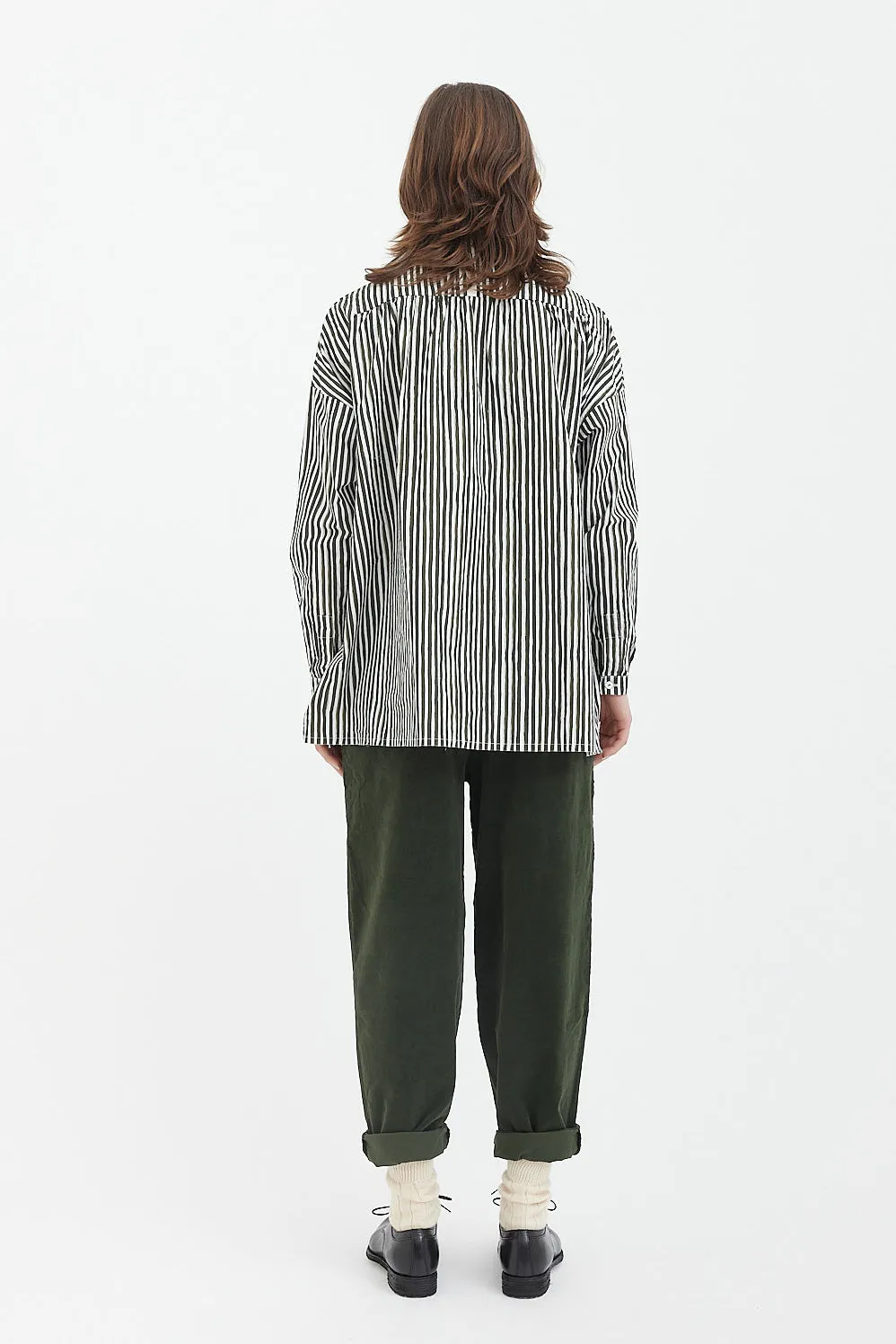 Hannoh Wessel - Clarence Shirt - Olive Stripes