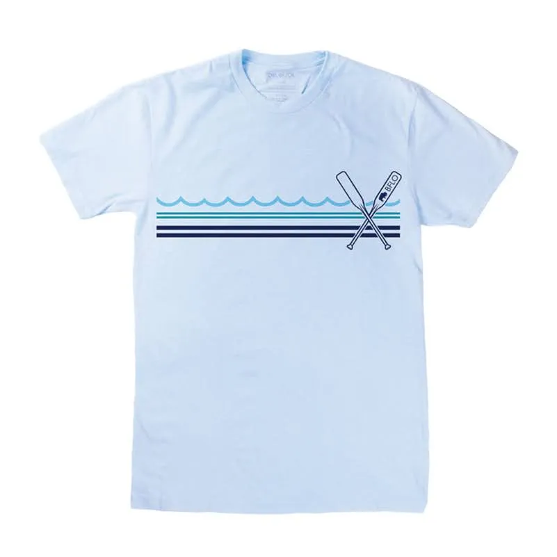 Ice Blue Waves and Oars UV Color Changing Short Sleeve Shirt