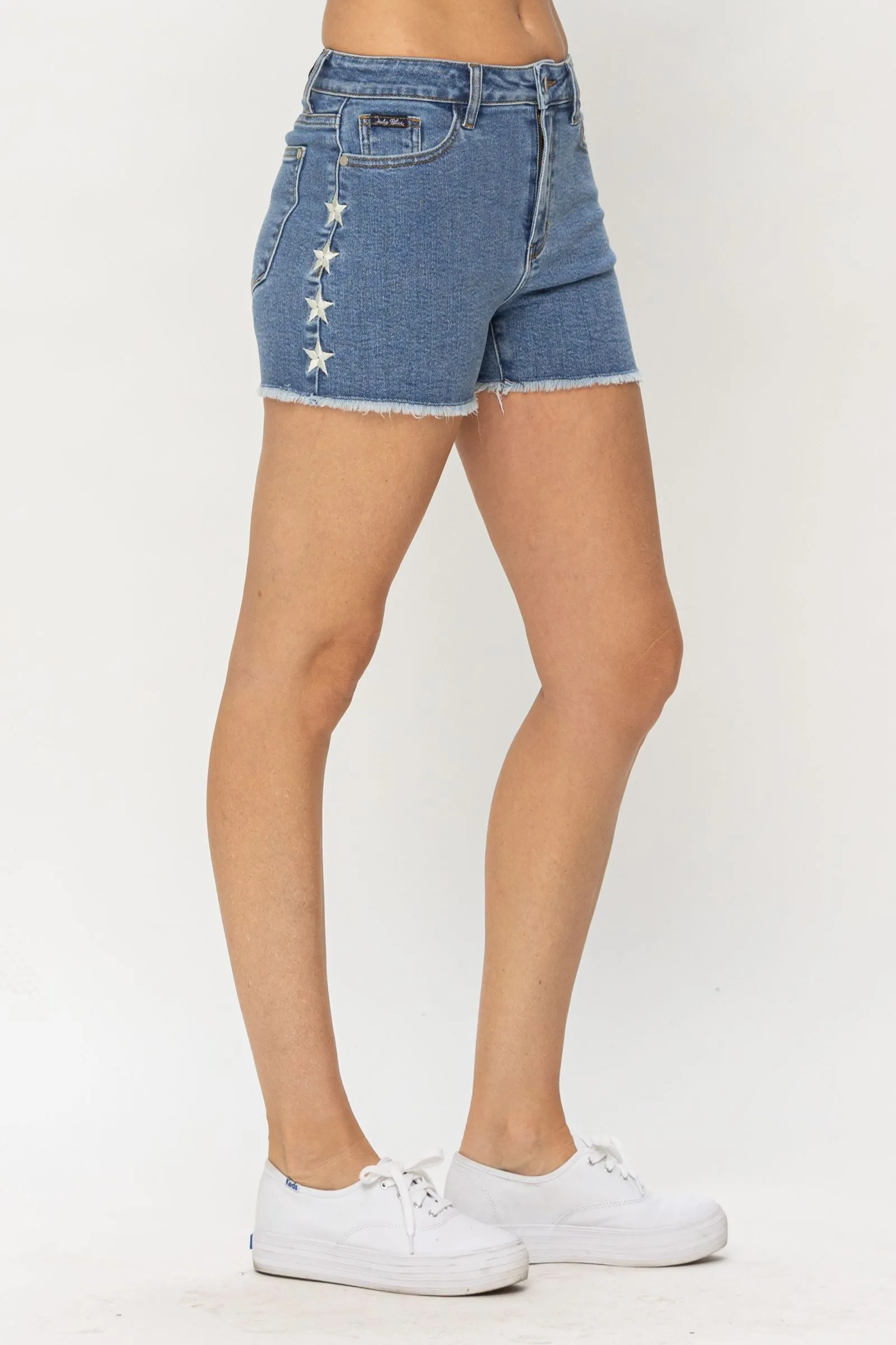 Judy Blue Embroidered Star Cut Off Shorts