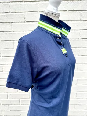 Madonna Navy Polo w Navy/Lime Grosgrain  (POLO3)