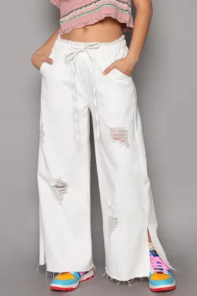 Market Live Preorder: Light Weight Wide Leg White Pants by POL (Ships in 2-3 Weeks)