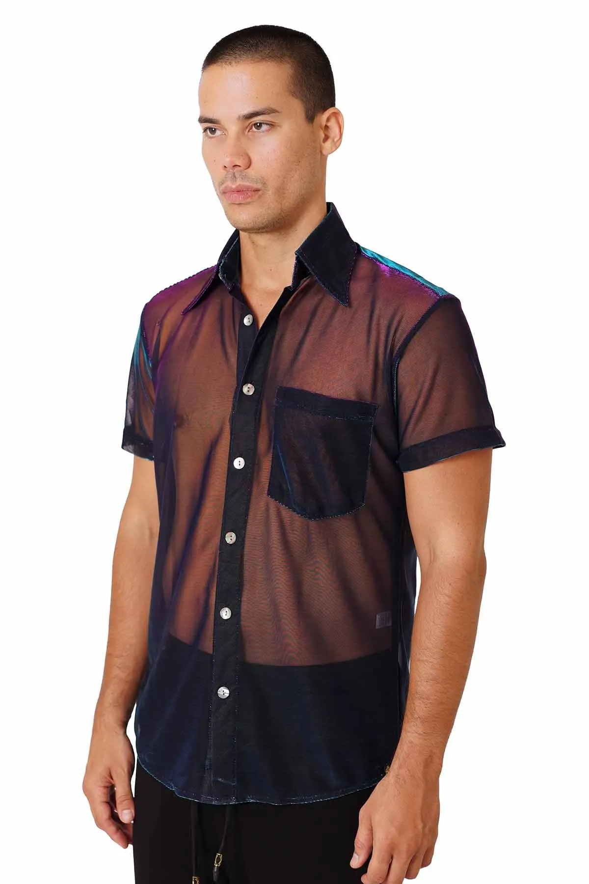 Mens See Through Dress Shirt - Merman