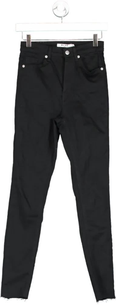 NA-KD Black Sim Fit Super Stretch Jeans UK 8