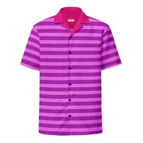 Pink Striped Shirt Outfit / Short Sleeve Shirt With Buttons