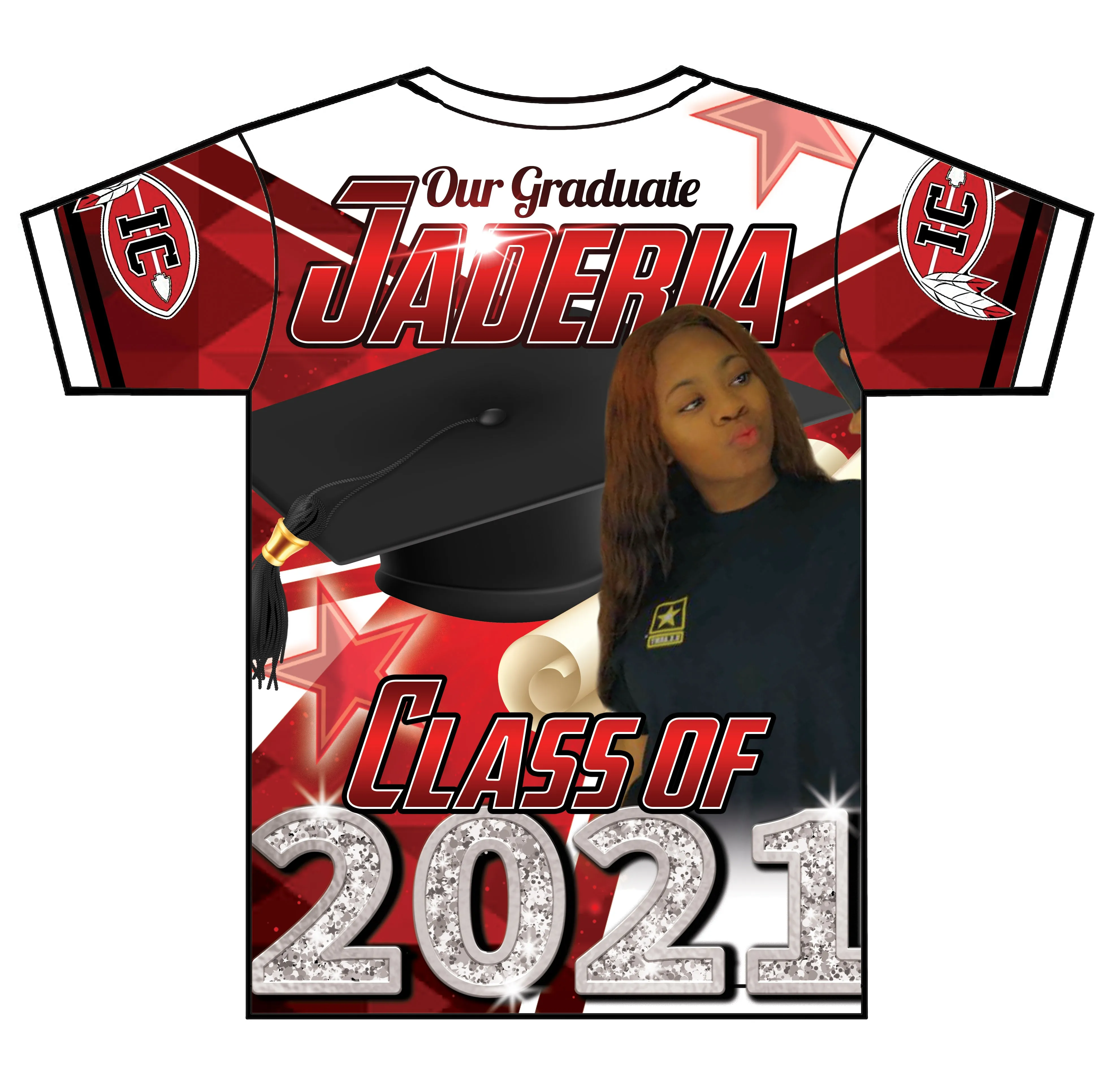 "Jaderia" Custom Designed Graduation 3D shirt