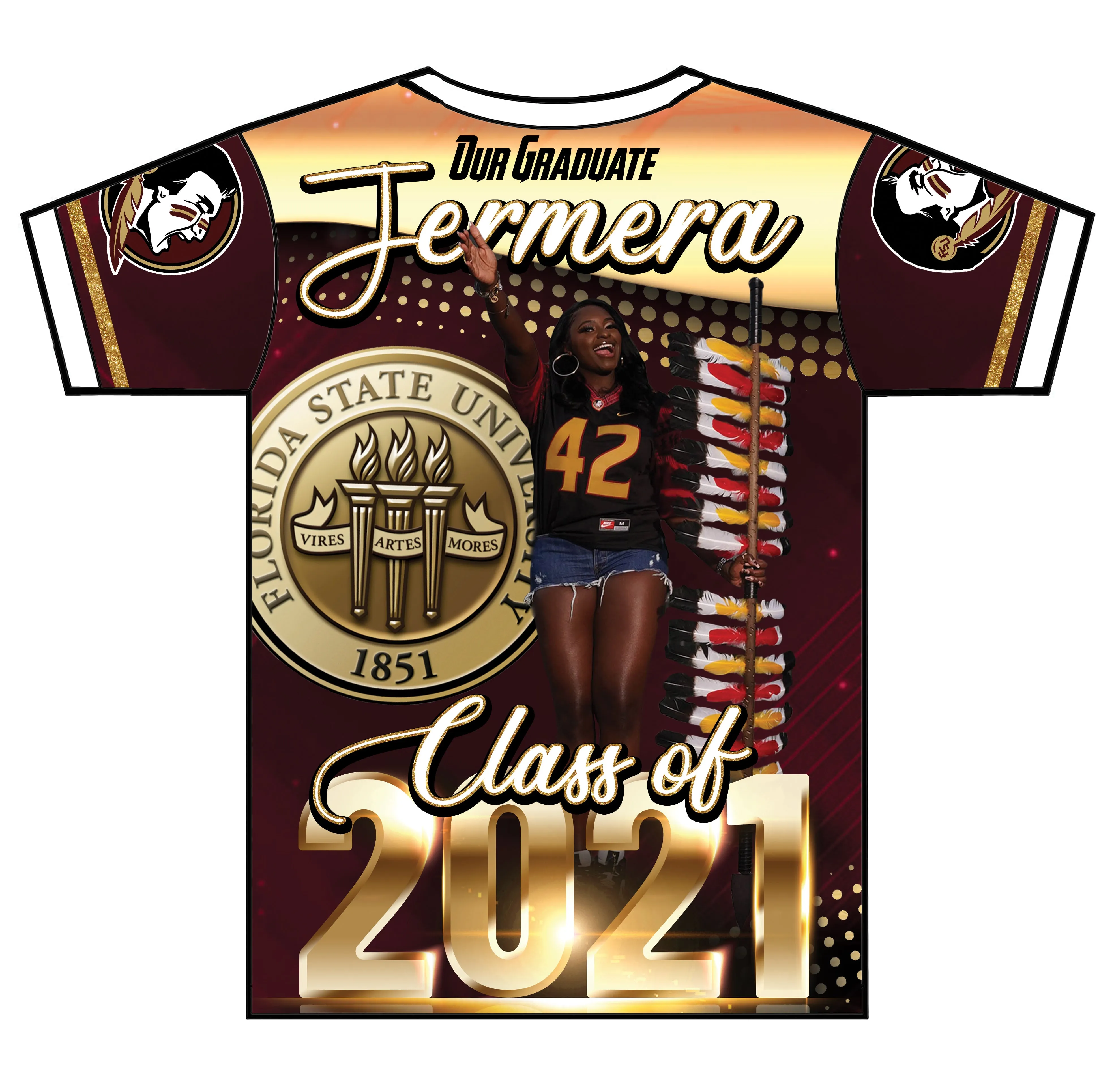 "Jermera" Custom Designed Graduation 3D shirt