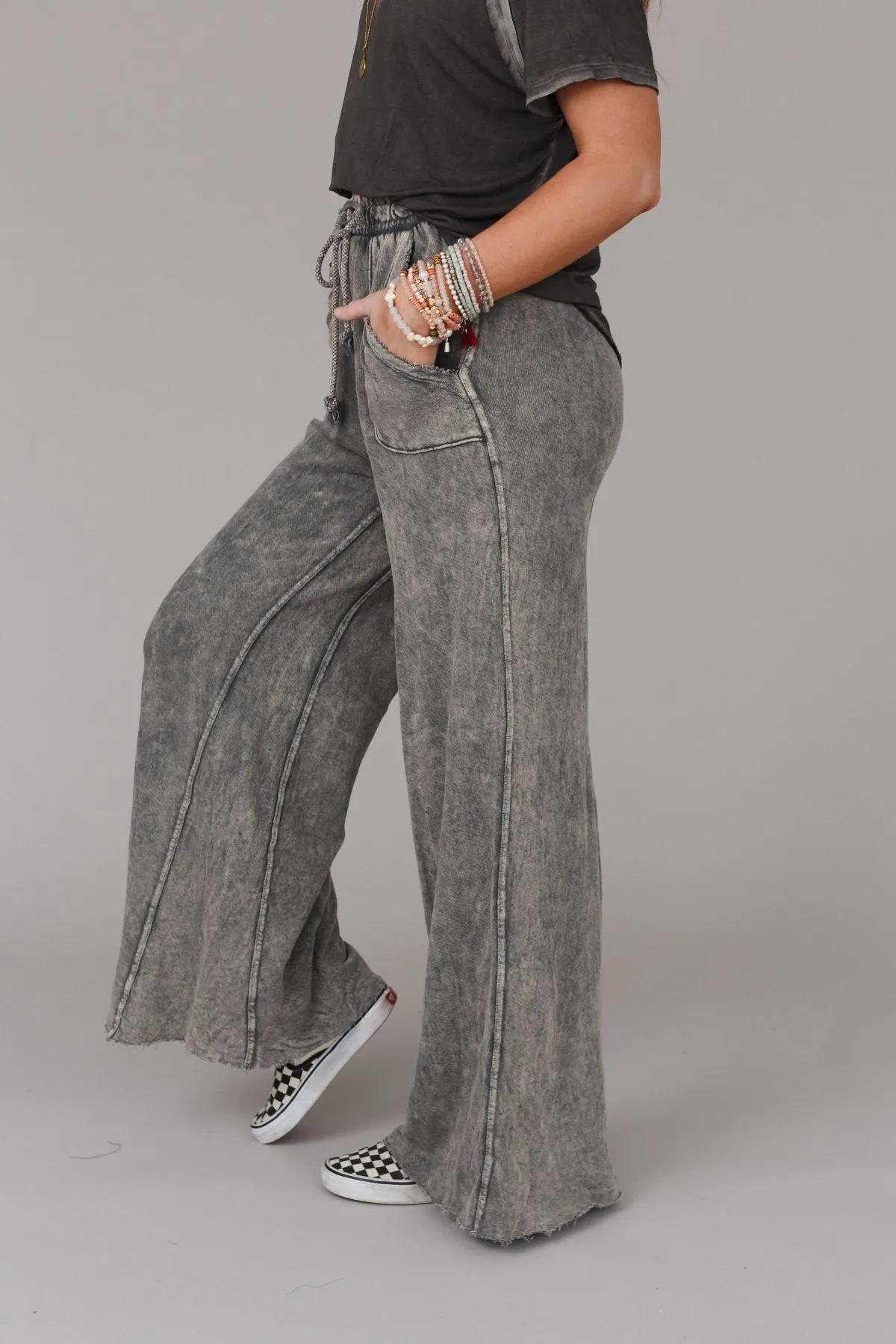 Relaxing Robin Wide Leg Pant - New Gray