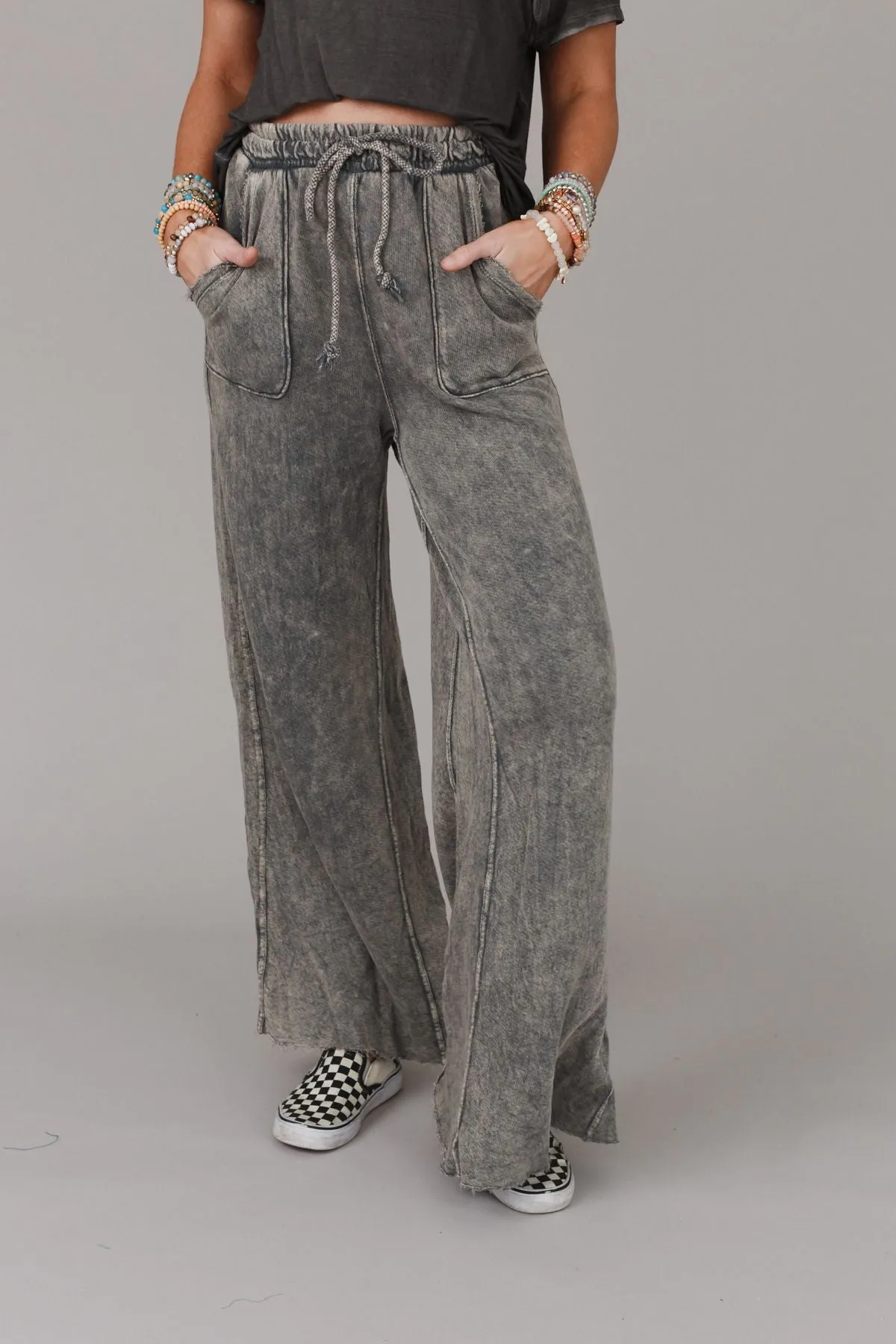 Relaxing Robin Wide Leg Pant - New Gray