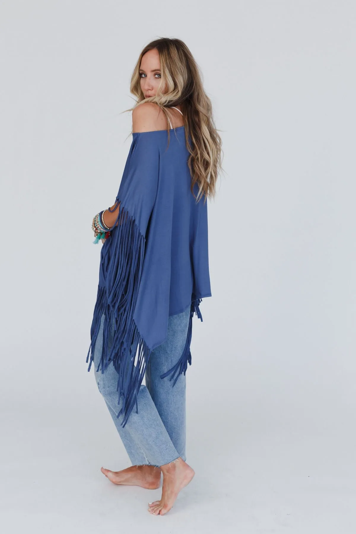 Showstopper Fringe Top - Denim