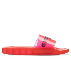 Slide Transparent Sandal - Red