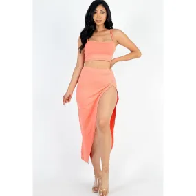 Split Thigh Maxi Skirt Set