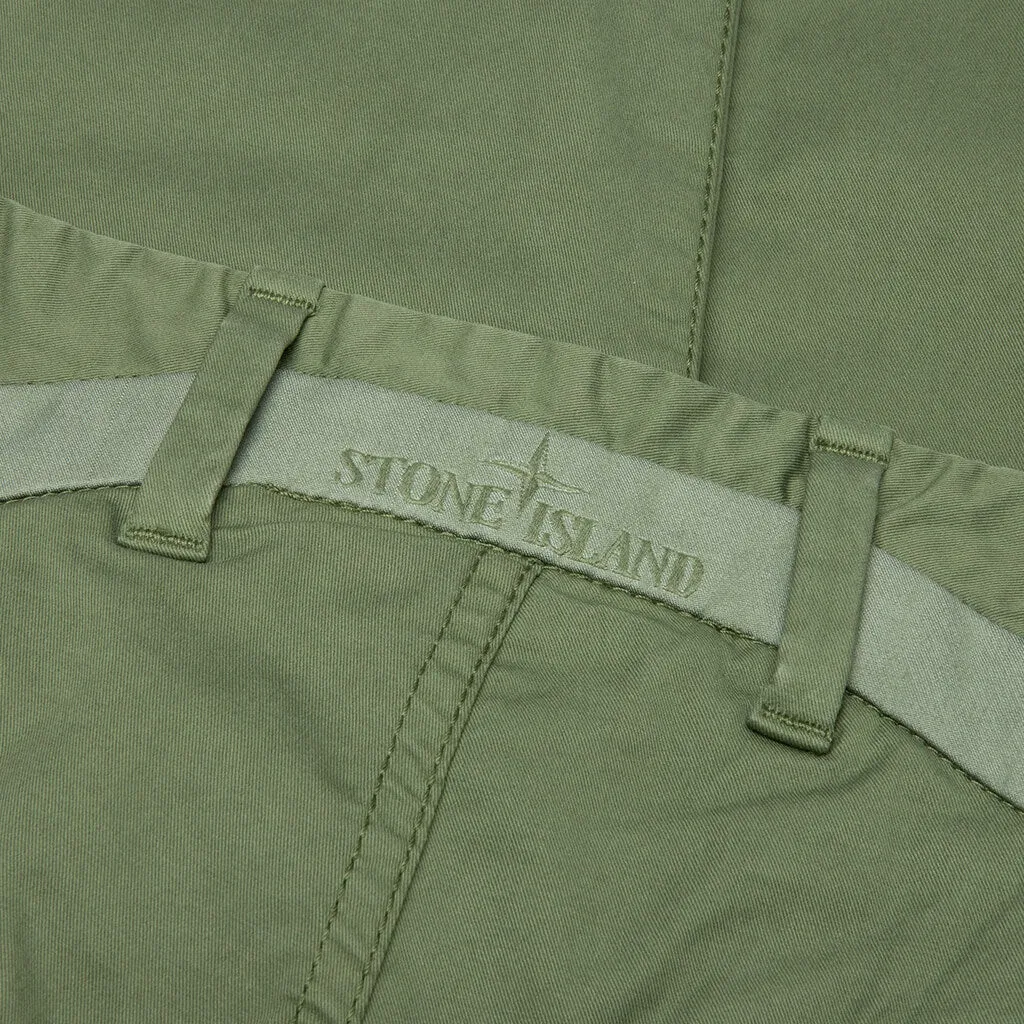 Stretch Gabardine Trousers - Olive Green