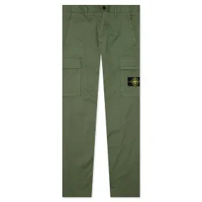 Stretch Gabardine Trousers - Olive Green