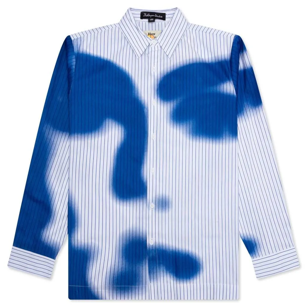 Stripe Blurry Face Shirt - White