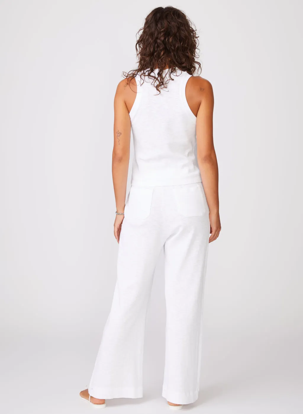 Thermal Slub Carpenter Pant in White